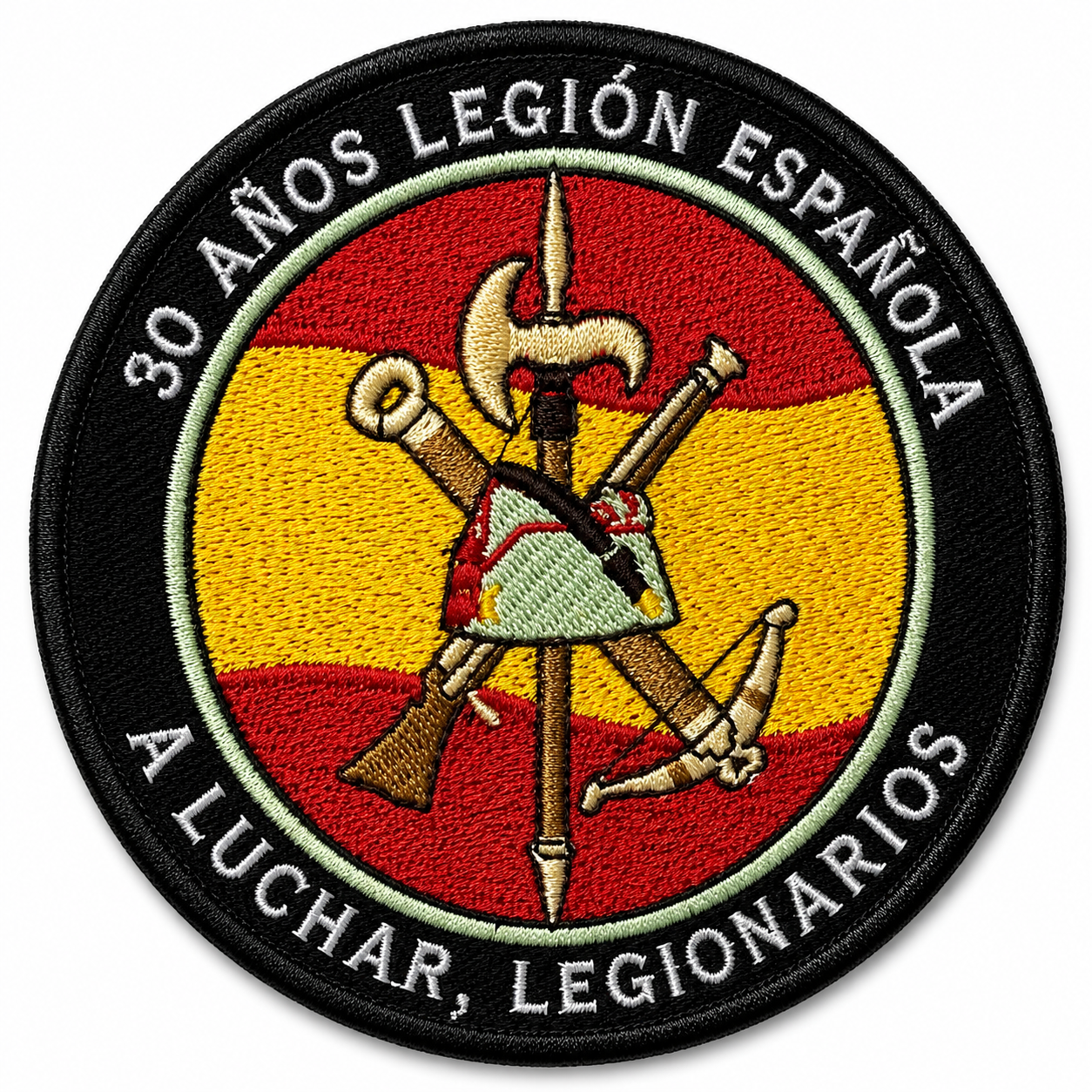 PARCHE CENTENARIO DE LA LEGION BANDERA ESPAÑA BORDADO VELCRO (8,5x8,5)