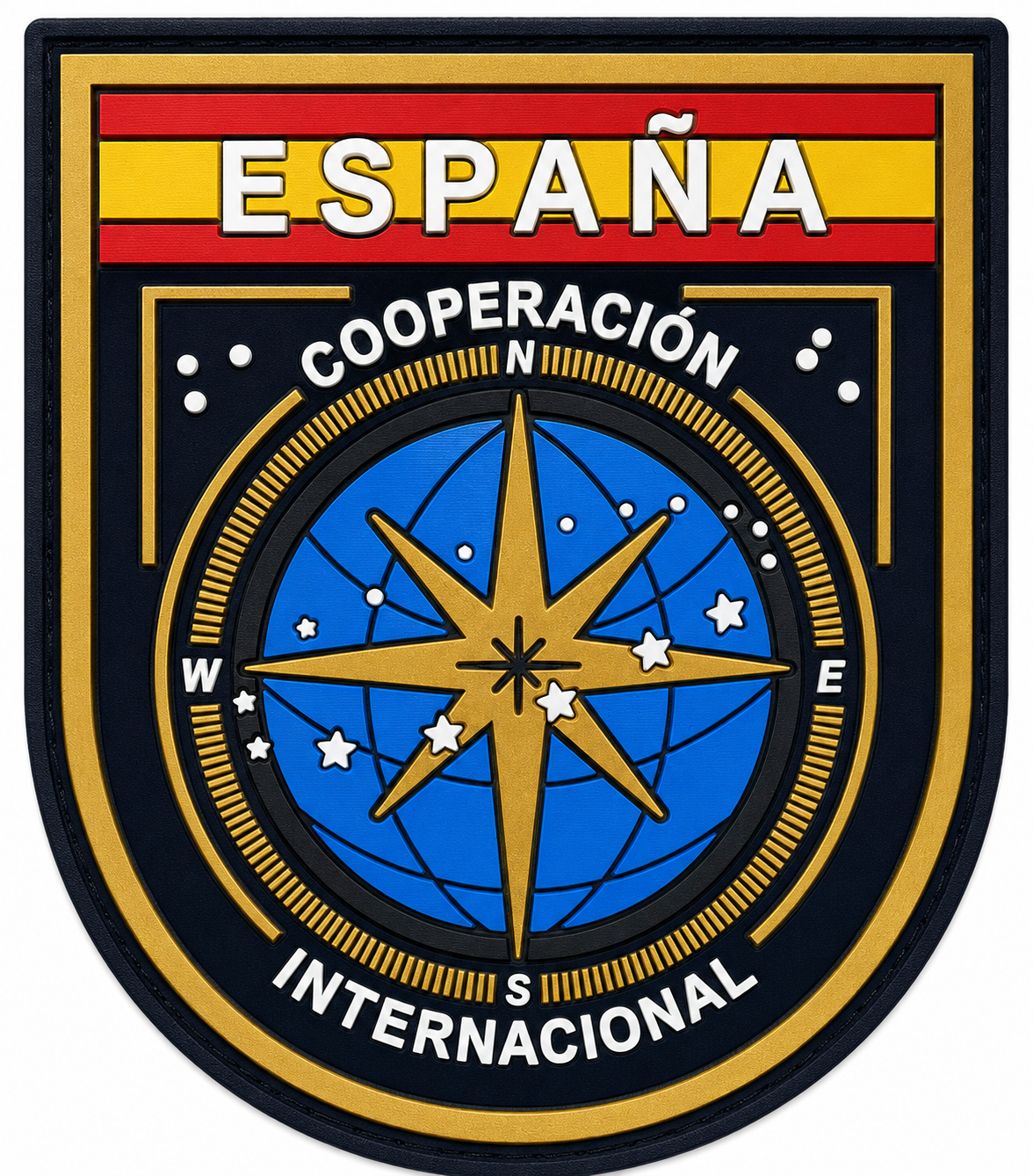 PARCHE ESPAÑA COOPERACION INTERNACIONAL BORDADO+PVC VELCRO (7x8,5cm)