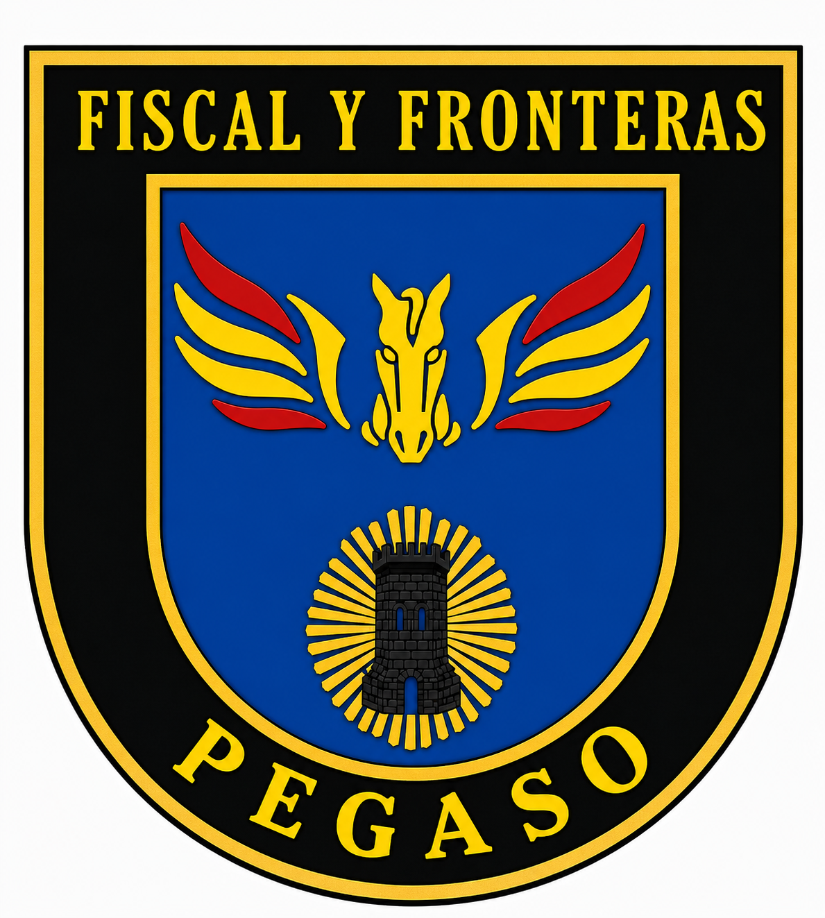 PARCHE FISCAL Y FRONTERAS PEGASO PVC VELCRO (8x9cm)
