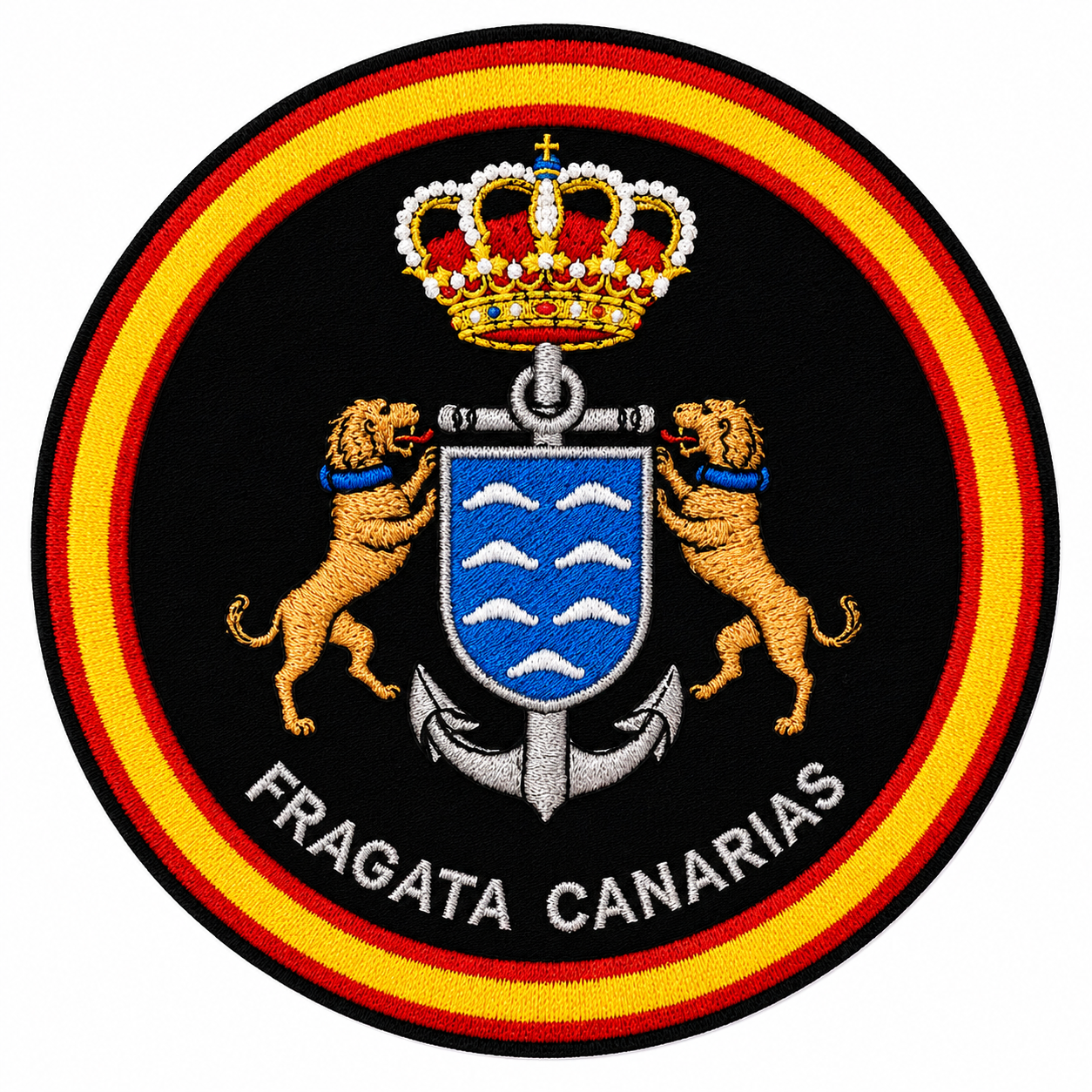 PARCHE FRAGATA CANARIA BORDADO VELCRO (9x9cm)