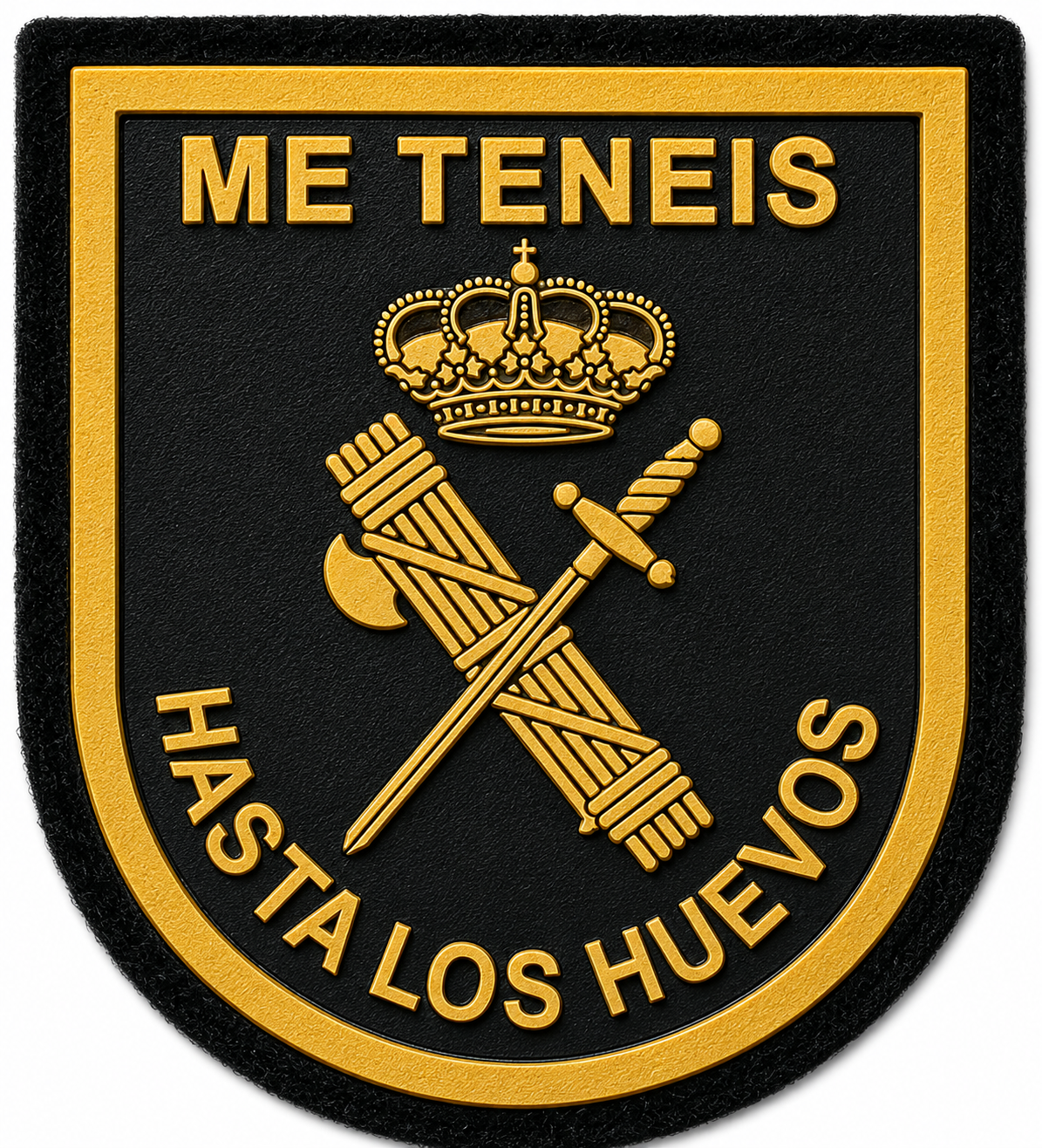 PARCHE G.CIVIL ME TENEIS HASTA LOS HUEVOS BORDADO VELCRO (7x8cm)