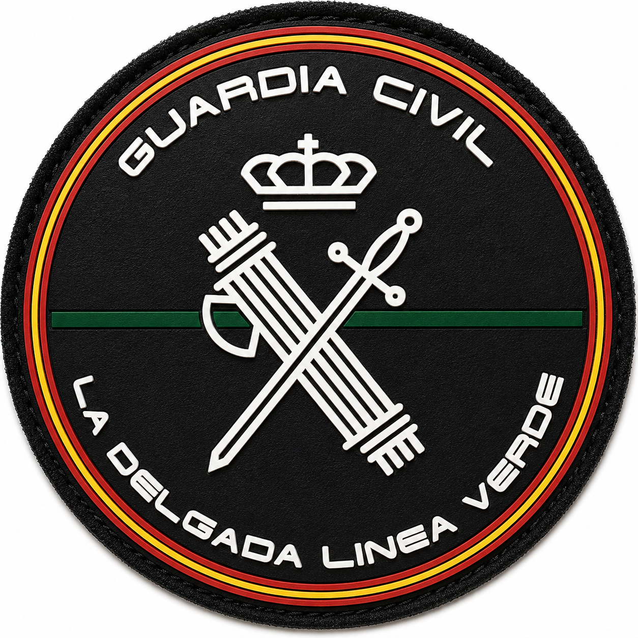 PARCHE G.CIVIL 'LA DELGADA LINEA VERDE' PVC (9x9cm)
