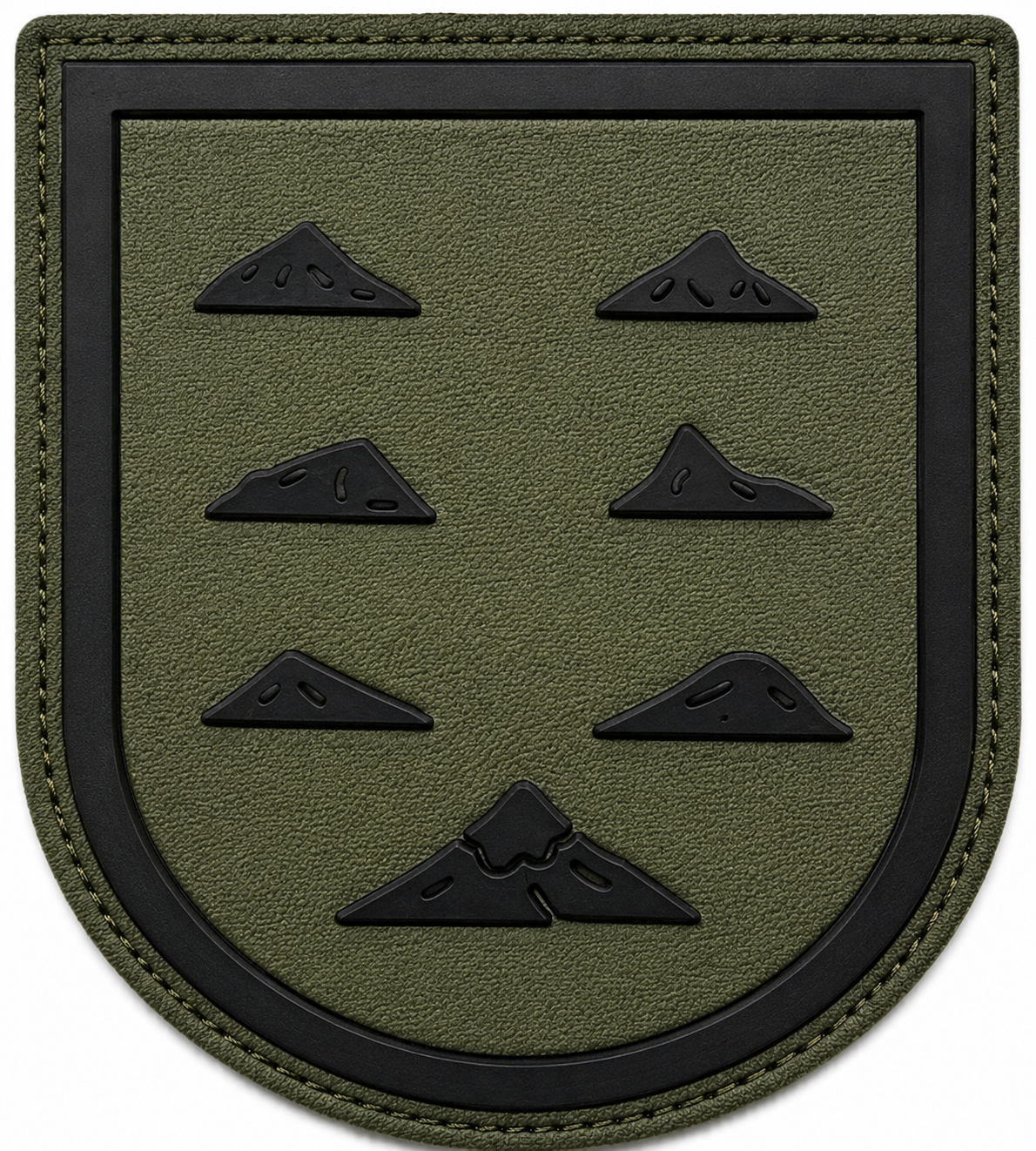 PARCHE MILITAR JEFATURA DE TROPAS CANARIAS BORDADO+PVC VELCRO VERDE (6,5x7,5cm)