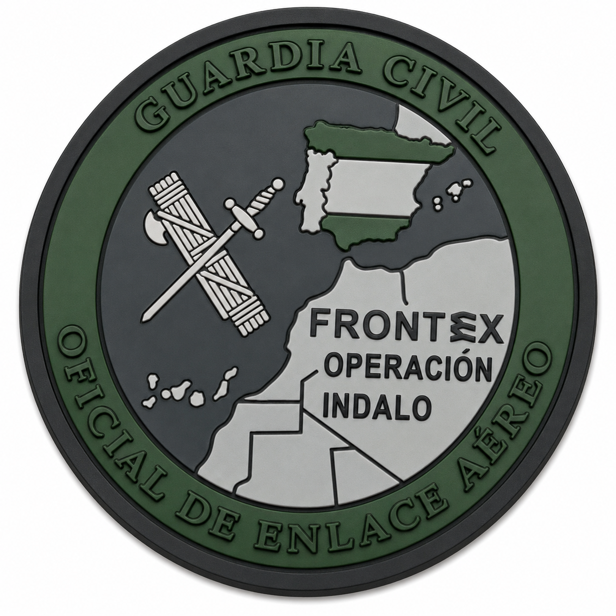 PARCH GUARDIA CIVIL FRONTERA AÉREA PVC VELCRO (9x9cm)
