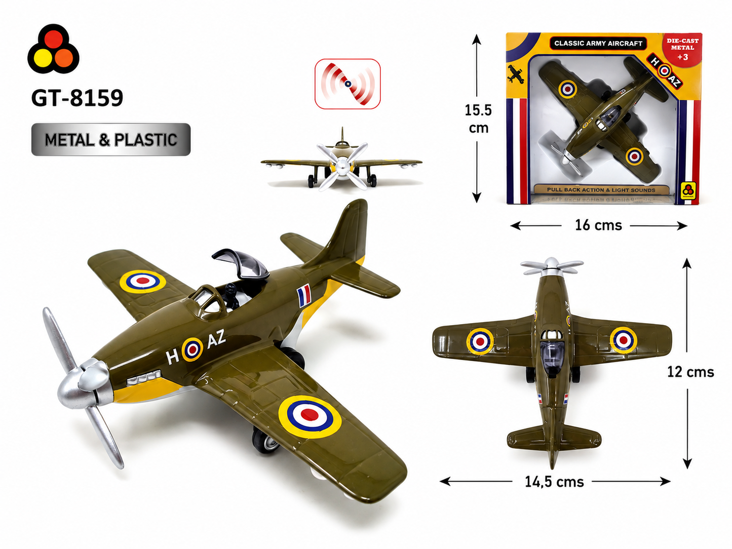 PLAYJOCS AVION MILITAR VERDE GT-8159
