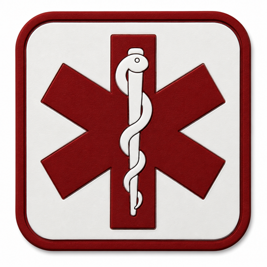PARCHE AMBULANCIA EMFERMERIA (ETM) BORDADO PVC VELCRO (6,5x6,5)
