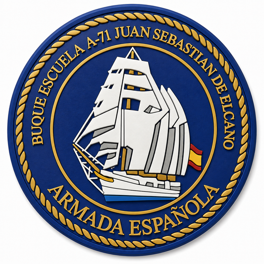 PARCHE ARMADA ESPAÑOLA BUQUE ESCUELA GOMA VELCRO (9x9cm)