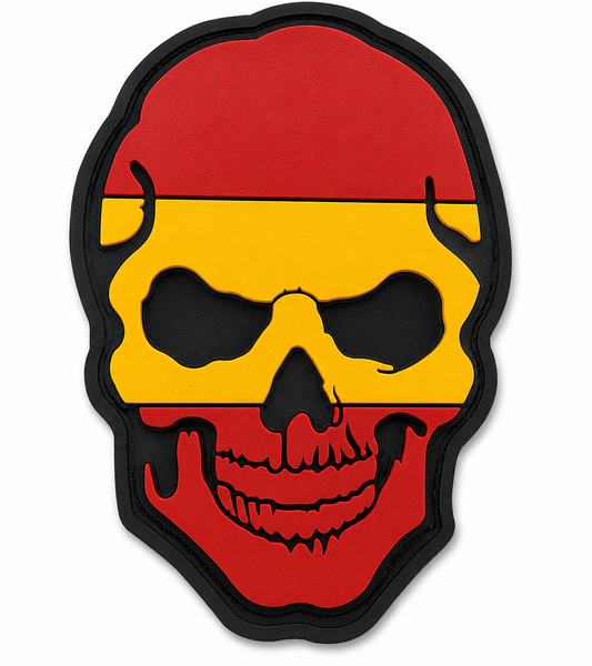 PARCHE BANDERA ESPAÑA CALAVERA PVC VELCRO (4,5x7,5cm)