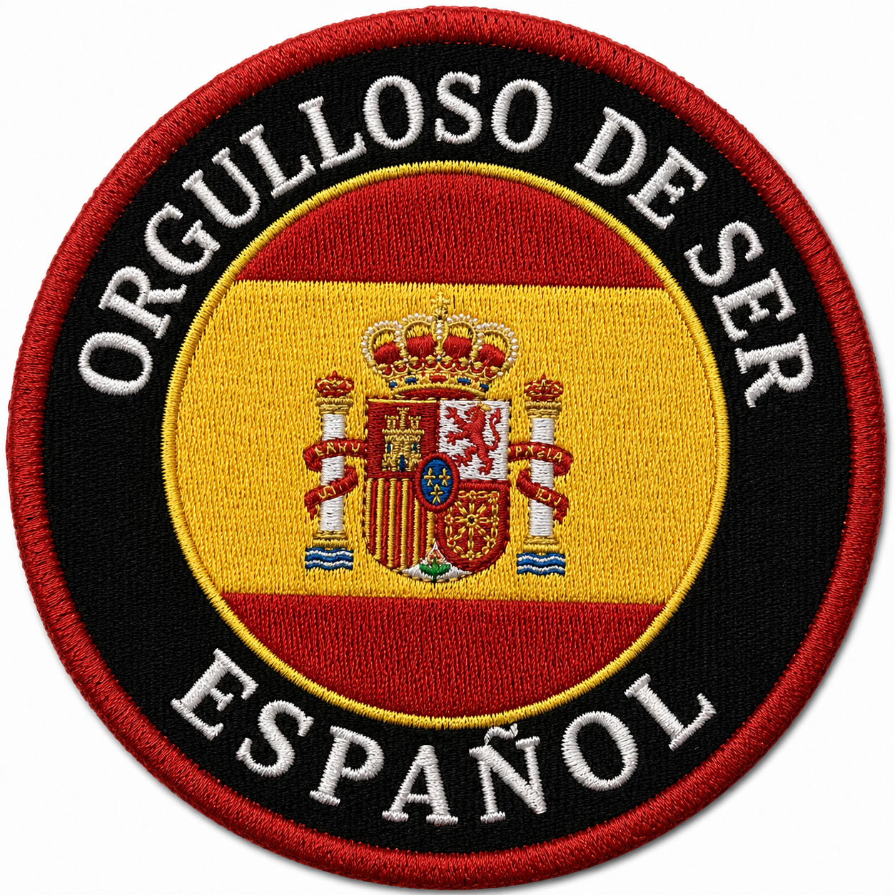 PARCHE BANDERA ESPAÑA ESCUDO ORGULLOSO DE SER ESPAÑOL VELCRO (8x8cm)