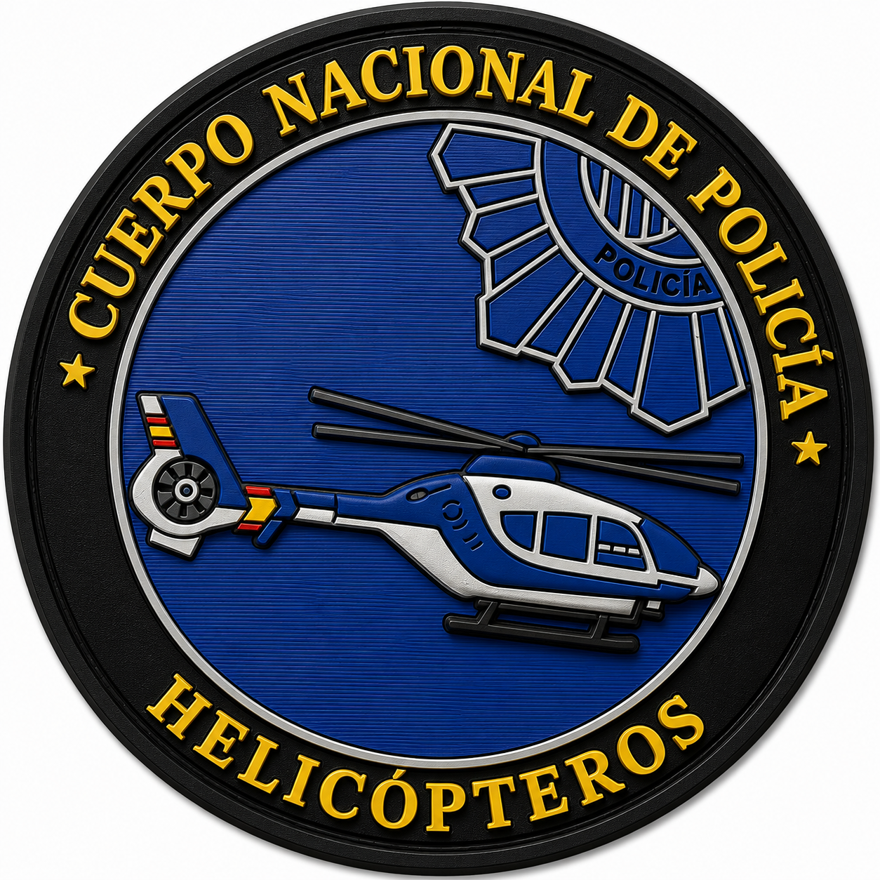 PARCHE CNP HELICOPTEROS BORDADO+PVC VELCRO (9x9cm)