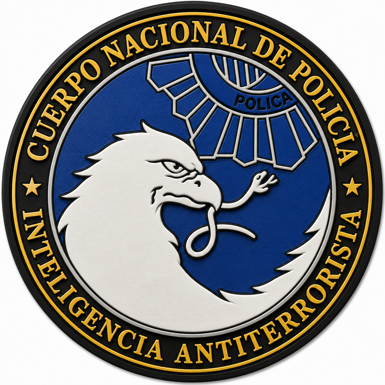 PARCHE CNP INTELIGENCIA ANTITERRORISTA GOMA VELCRO (10x10cm)