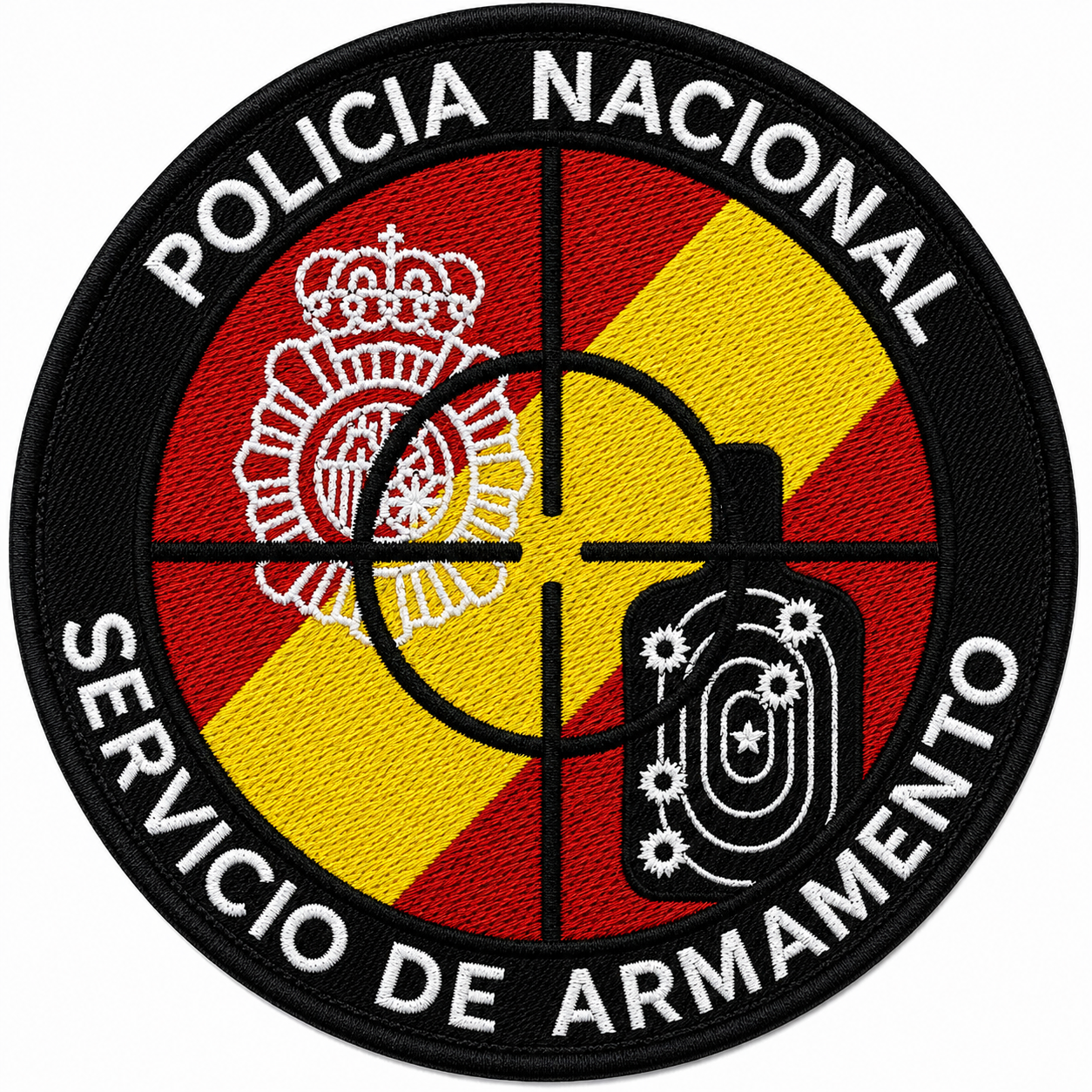 PARCHE CNP SERVICIO DE ARMAMENTO BORDADO VELCRO (9x9cm)
