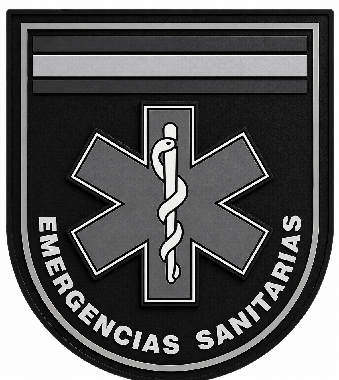 PARCHE EMERGENCIAS SANITARIAS CAMUFLADO GRIS VELCRO  (7x8cm)
