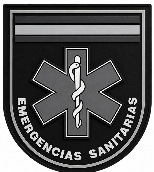 PARCHE EMERGENCIAS SANITARIAS CAMUFLADO GRIS VELCRO  (7x8cm)