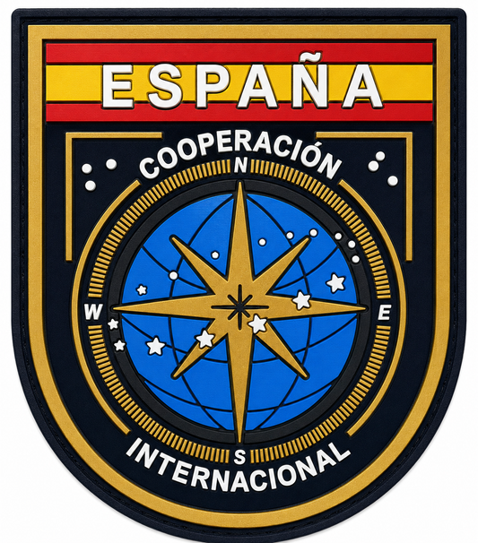 PARCHE ESPAÑA COOPERACION INTERNACIONAL BORDADO+PVC VELCRO (7x8,5cm)