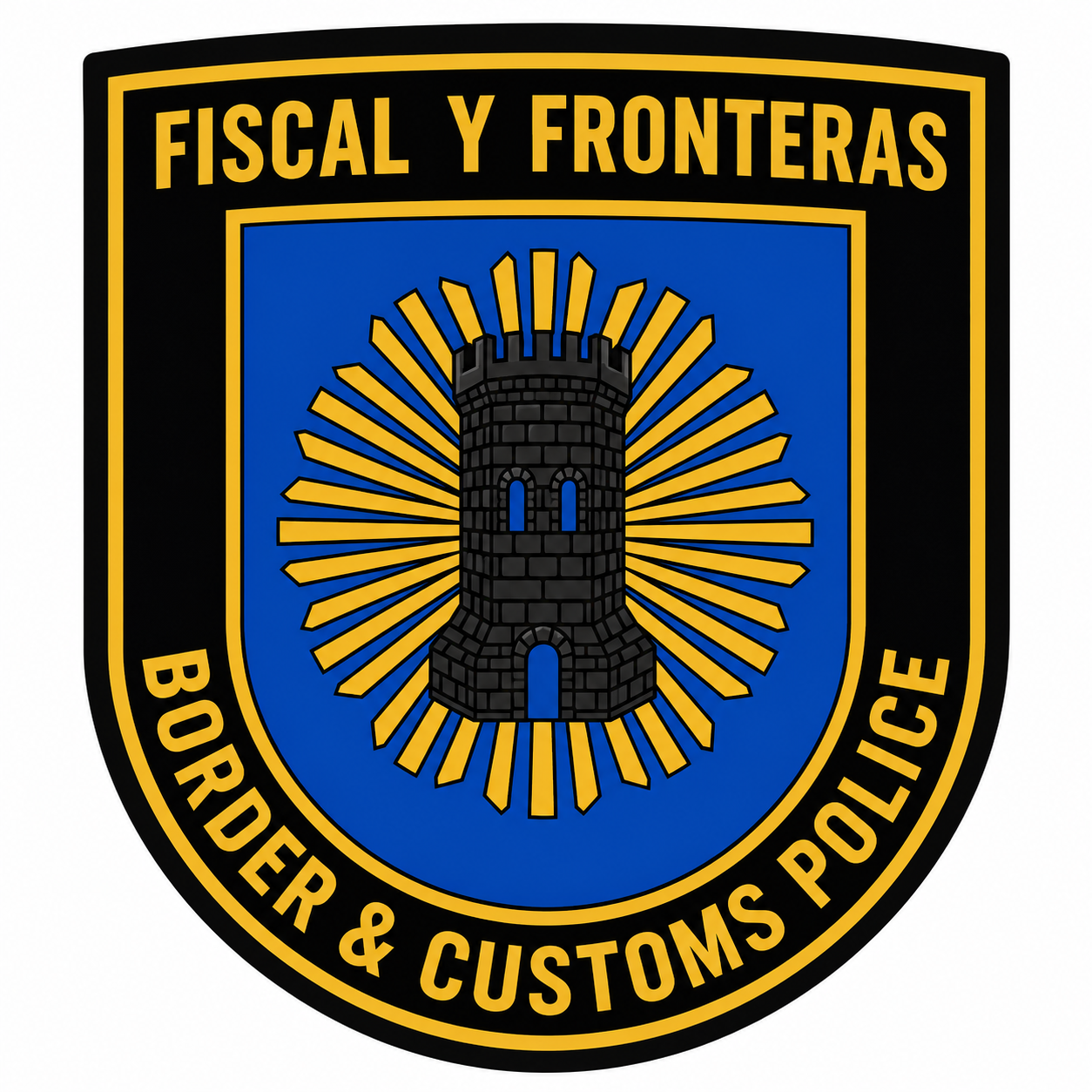 PARCHE FISCAL Y FRONTERAS BORDADO+PVC VELCRO (7,5x8,5cm)