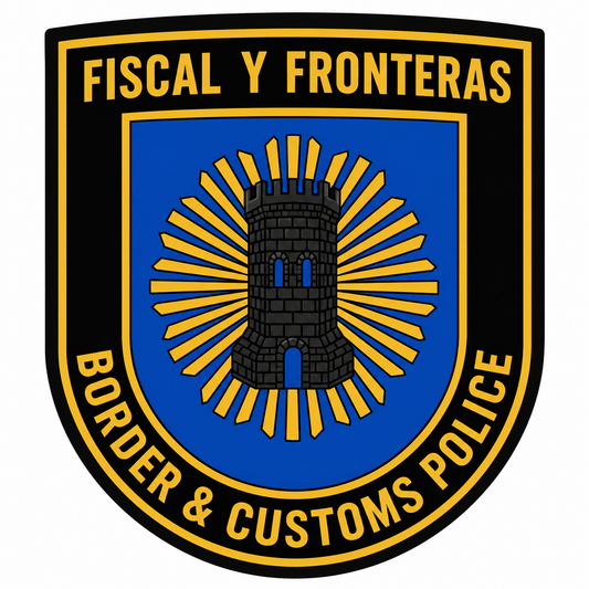 PARCHE FISCAL Y FRONTERAS BORDADO+PVC VELCRO (7,5x8,5cm)