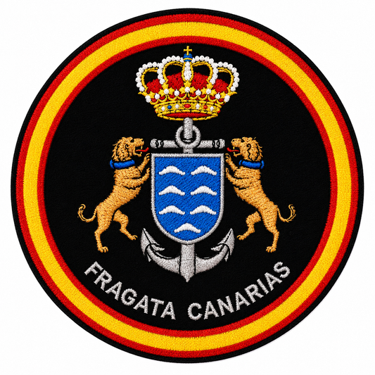 PARCHE FRAGATA CANARIA BORDADO VELCRO (9x9cm)