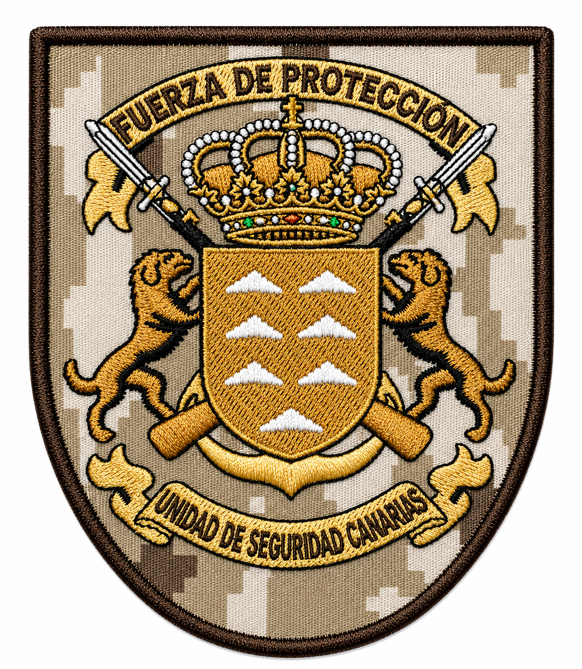 PARCHE FUERZA DE PROTECCION CANARIAS BORDADO VELCRO (9x11,5cm)