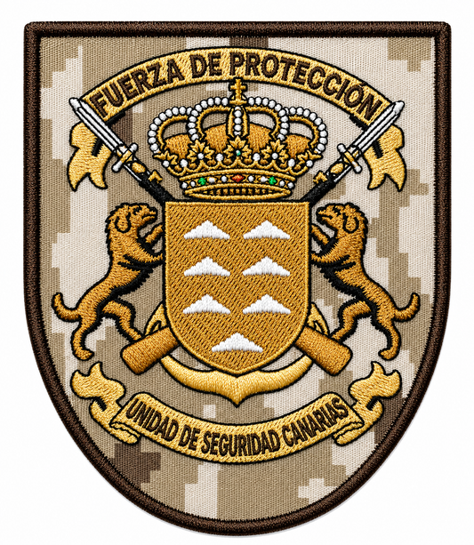 PARCHE FUERZA DE PROTECCION CANARIAS BORDADO VELCRO (9x11,5cm)
