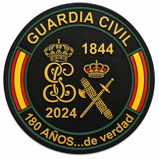 PARCHE G.CIVIL 180 AÑOS PVC VELCRO (9x9cm)