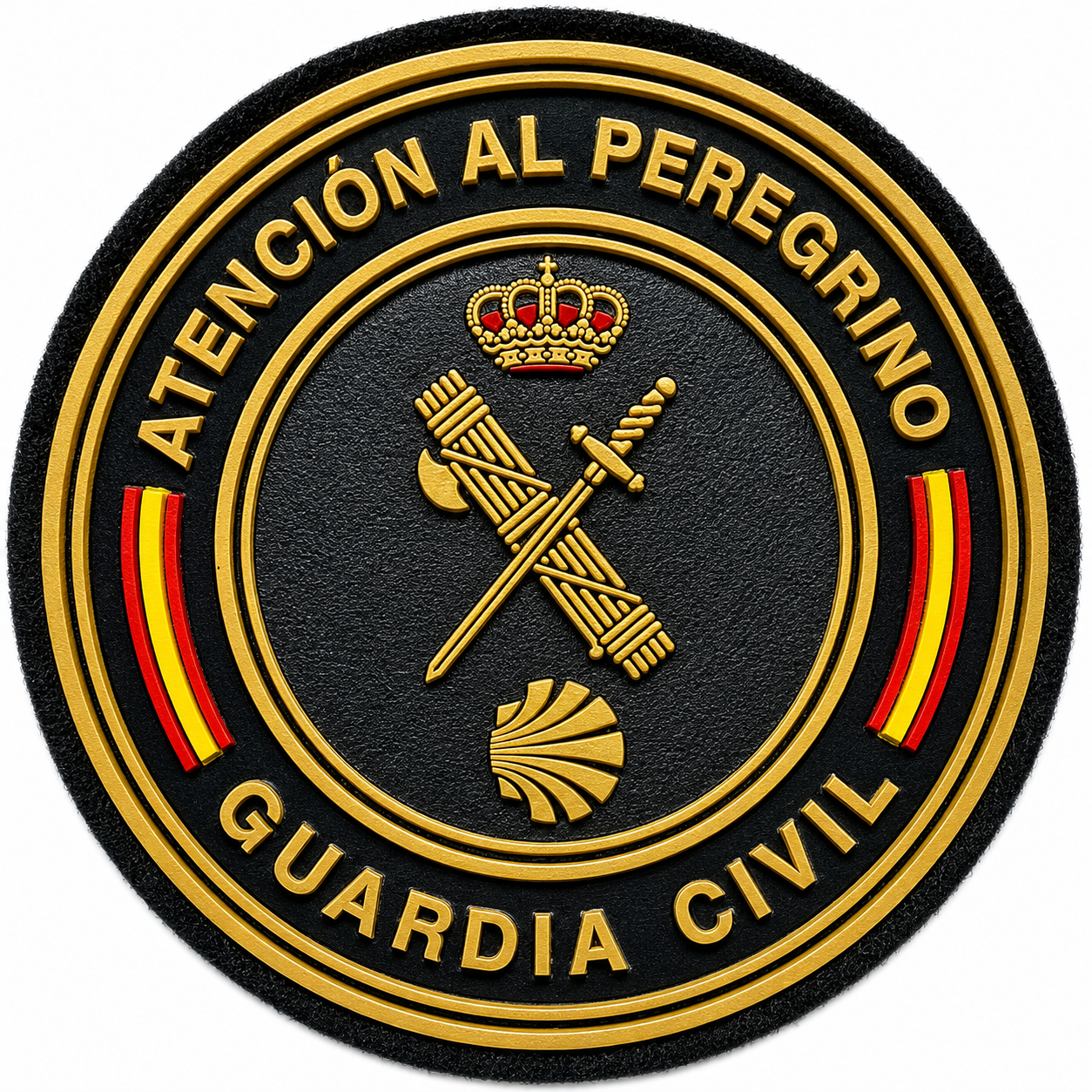 PARCHE G.CIVIL ATENCION AL PEREGRINO PVC VELCRO (9x9cm)