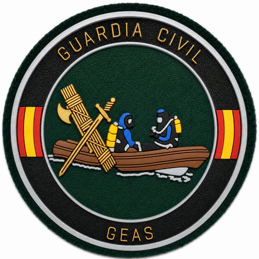 PARCHE G.CIVIL G.E.A.S REDONDO BORDADO+PVC VELCRO (9x9cm)