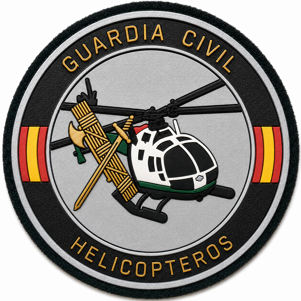 PARCHE G.CIVIL HELICOPTEROS PVC VELCRO (9x9cm)