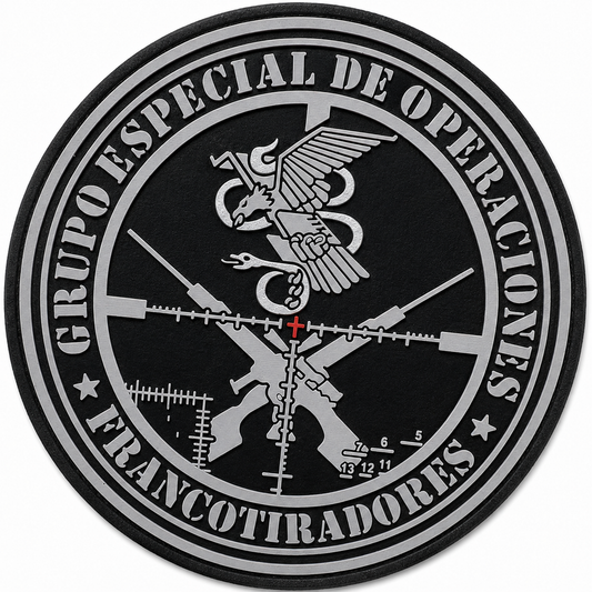 PARCHE GRUPO ESPECIAL DE OPERACIONES FRANCOTIRADORES PVC VELCRO (9,5x9,5cm)