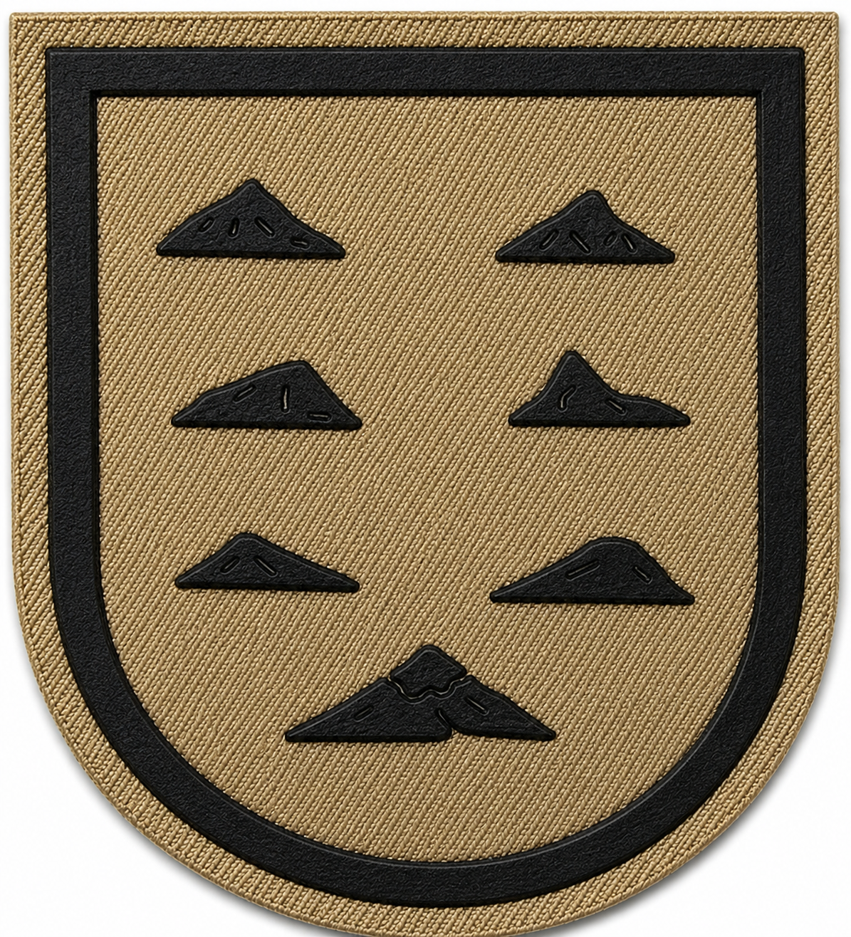 PARCHE MILITAR JEFATURA DE TROPAS CANARIAS BORDADO+PVC VELCRO (6,5x7,5cm)