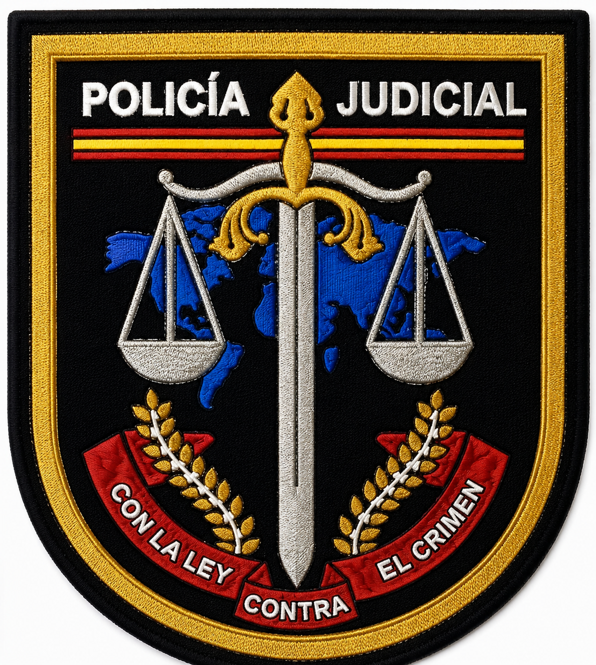 PARCHE POLICIA JUDICIAL BORDADO VELCRO (7x8cm)