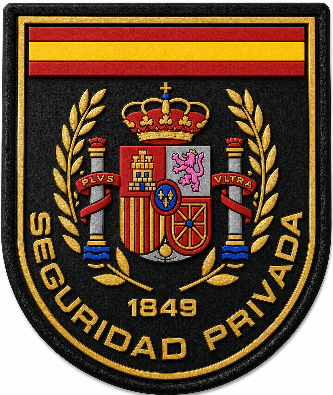 PARCHE SEGURIDAD PRIVADA (1849) ESCUDO ESPAÑA VELCRO (7x8cm)