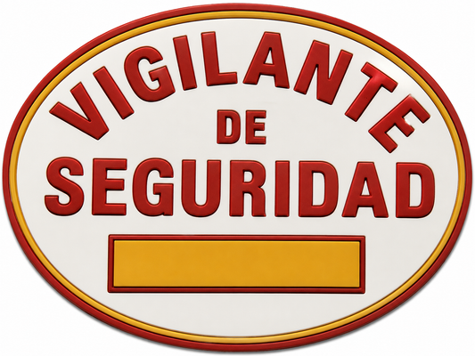 PARCHE VIGILANTE DE SEGURIDAD PVC + GRABADO, VELCRO (8x5,5cm)