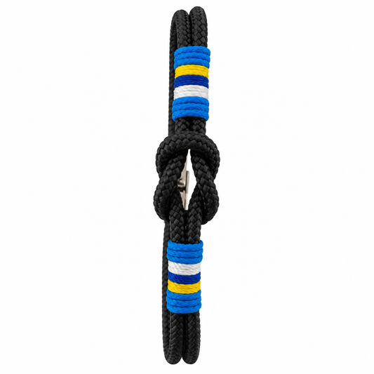 PULSERA BANDERA CANARIAS HECHA A MANO CON CIERRE DE ACERO