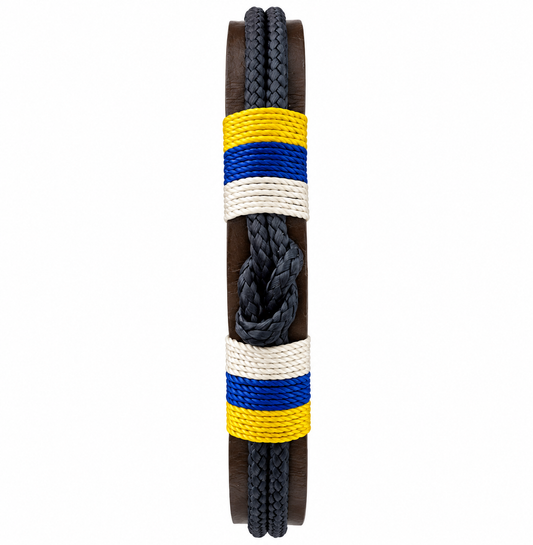 PULSERA BANDERA CANARIAS HECHA A MANO CON CIERRE DE ACERO