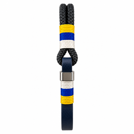 PULSERA BANDERA CANARIAS HECHA A MANO CON CIERRE DE ACERO