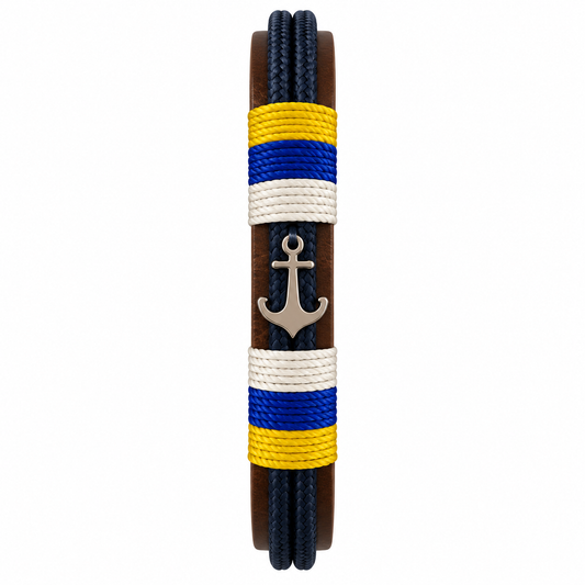 PULSERA BANDERA CANARIAS HECHA A MANO CON CIERRE DE ACERO