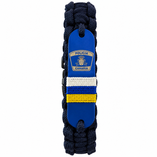 PULSERA BANDERA CANARIAS HECHA A MANO CON CIERRE DE ACERO