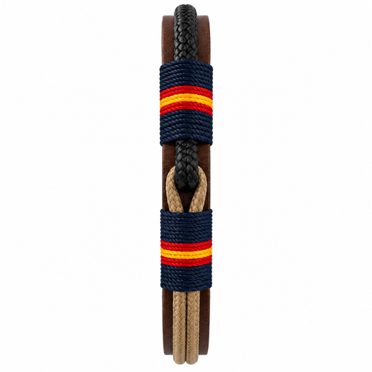PULSERA BANDERA ESPAÑA HECHA A MANO CON CIERRE DE ACERO