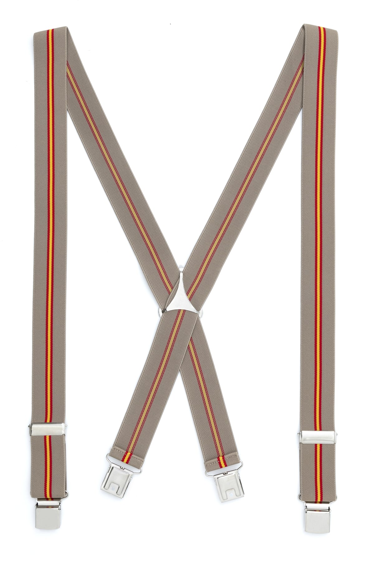 TIRANTE DE HOMBRE TIPO CRUCETA ESTAMPADO BEIS BANDERA